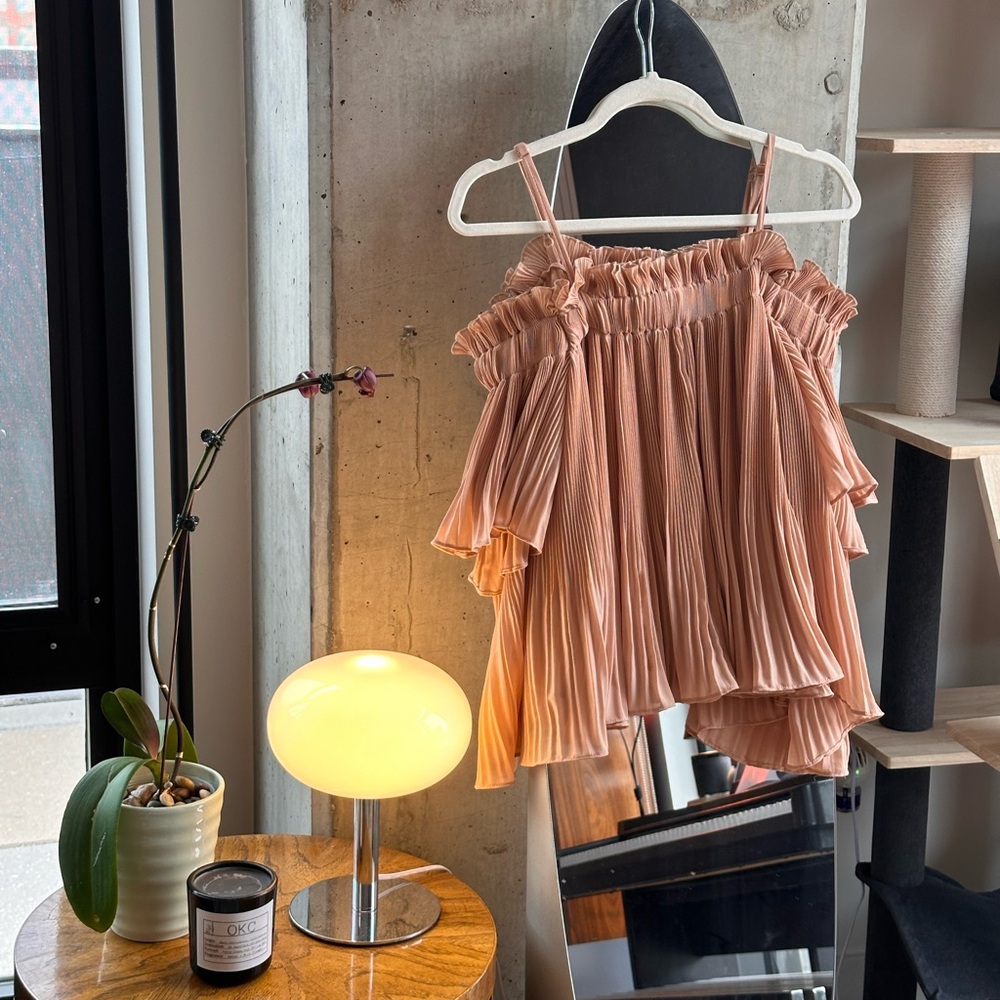 Frilly off the shoulder top